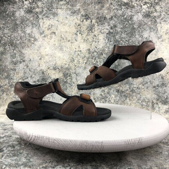 GH Bass & Co Men's Size 11M Trail Brown Genuine Leather Hook & Loop Sandals - Picture 10 of 14